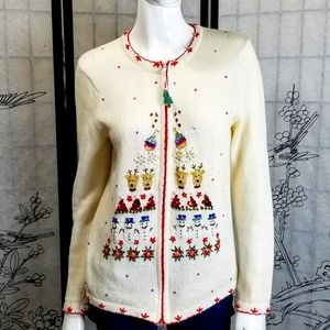 Vtg sequined detailed beating ugly xmas sweater M